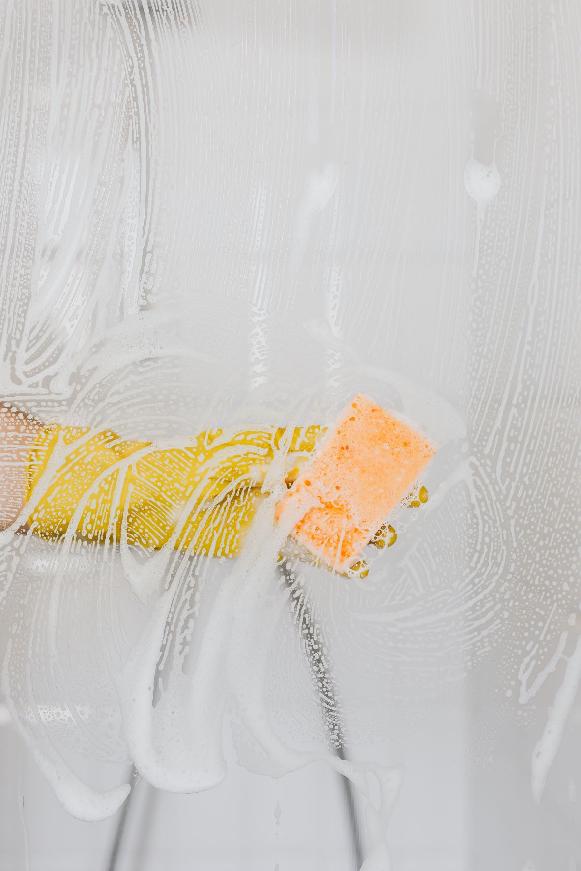 hand glove with orange sponge