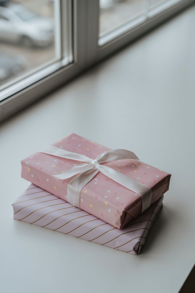 two wrapped gifts