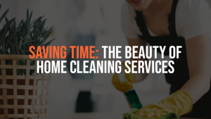 cleaner using gloves and spray