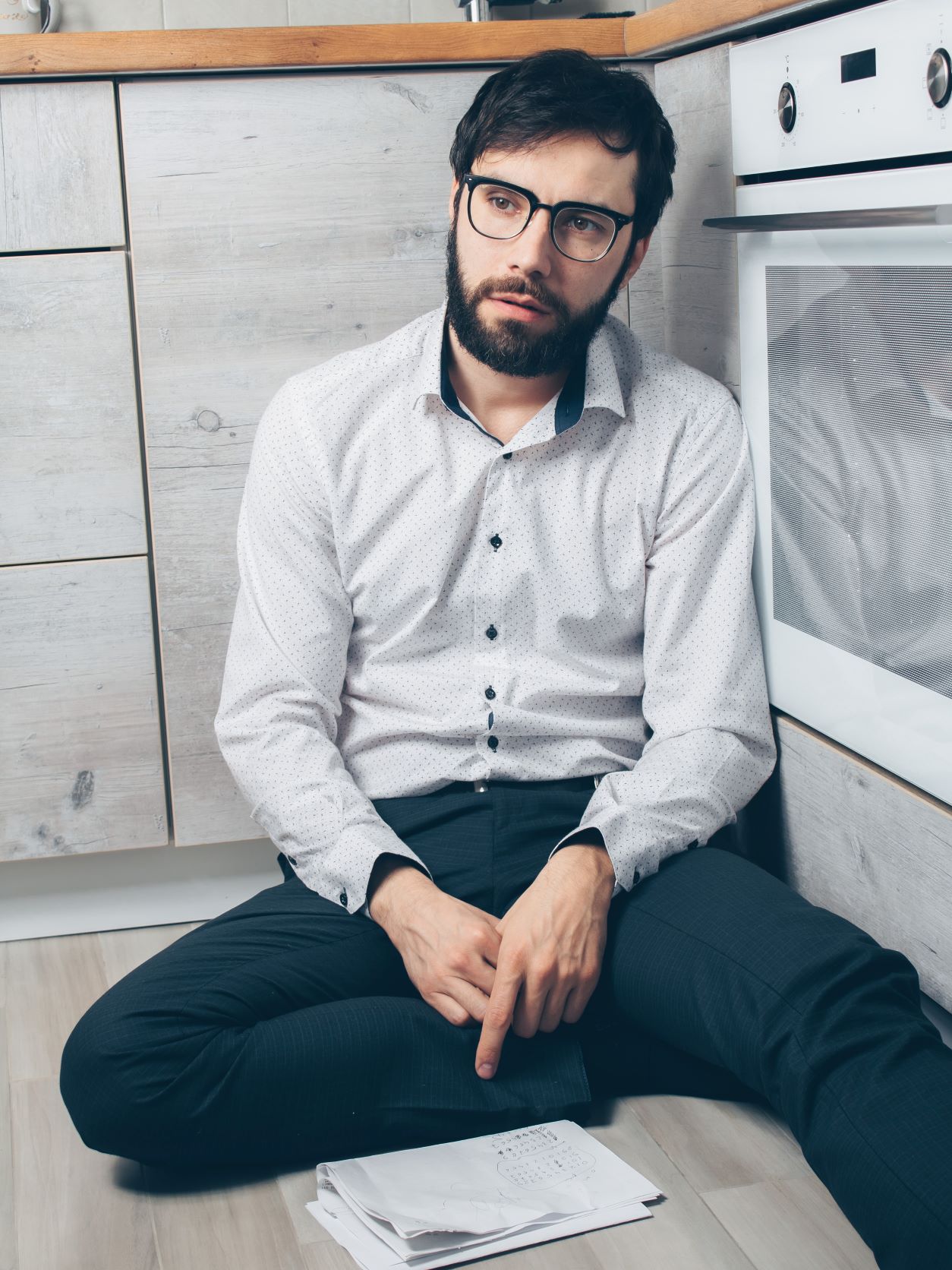 man sitting on the floor