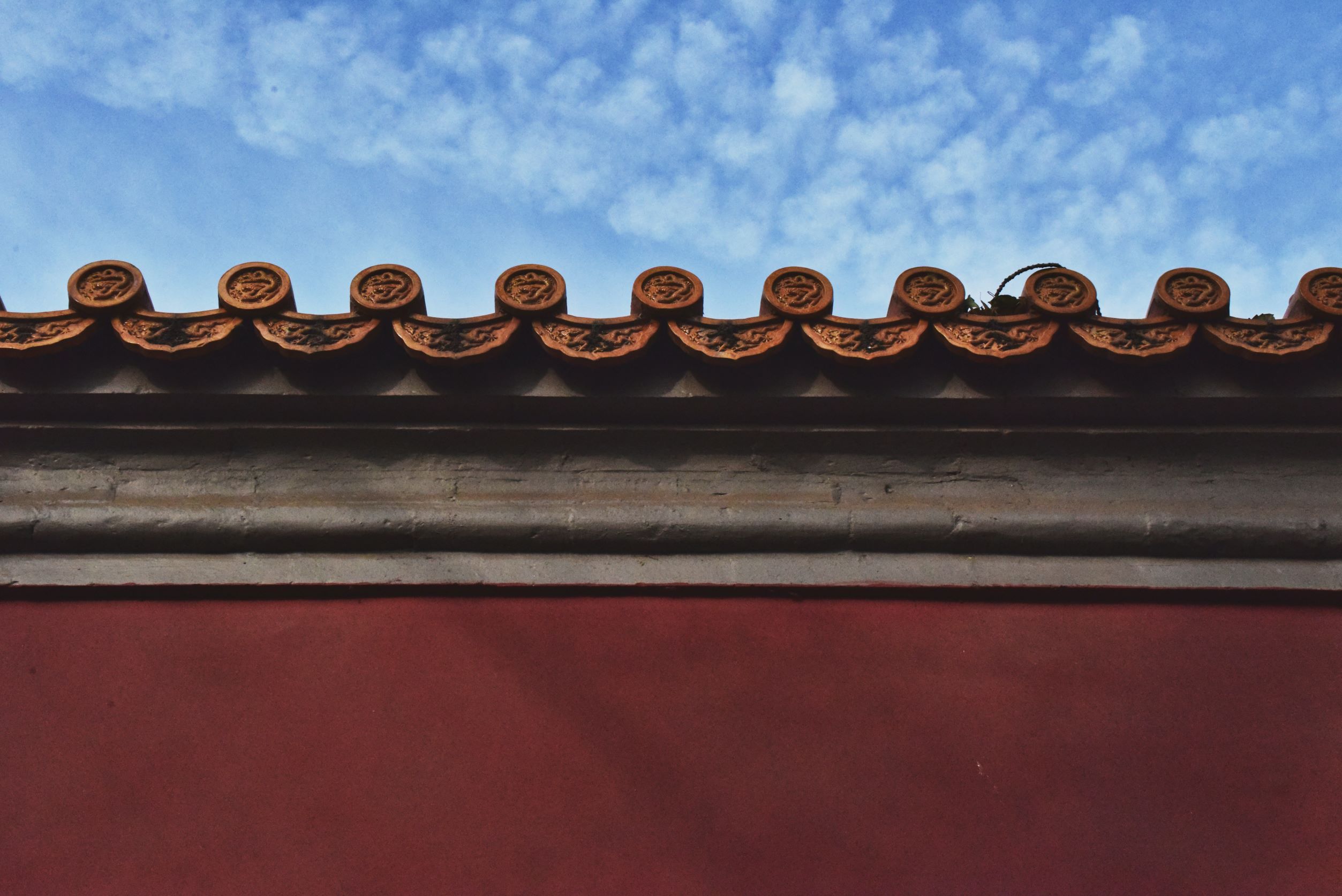 Clay roof on top of a temple.