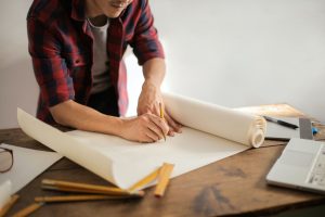 passions into careers man drawing on white paper