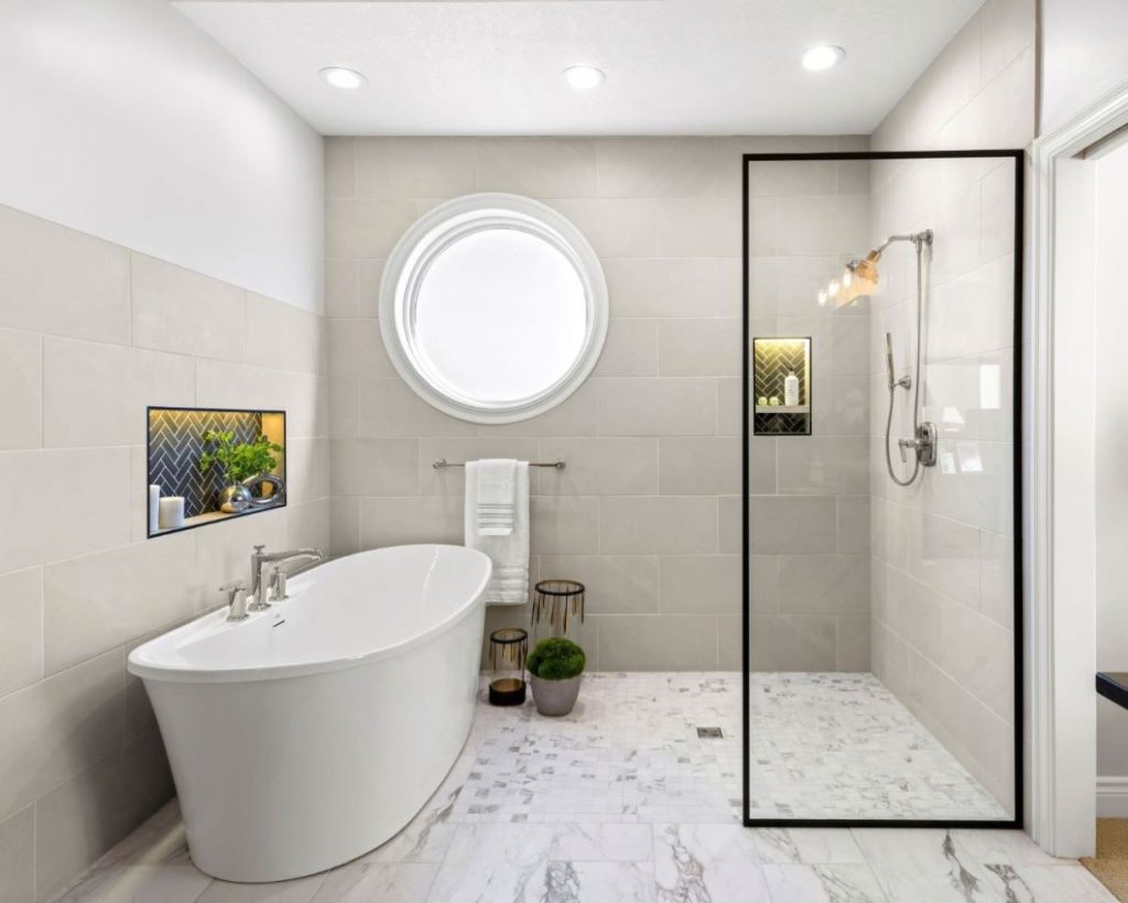 A bathroom interior.